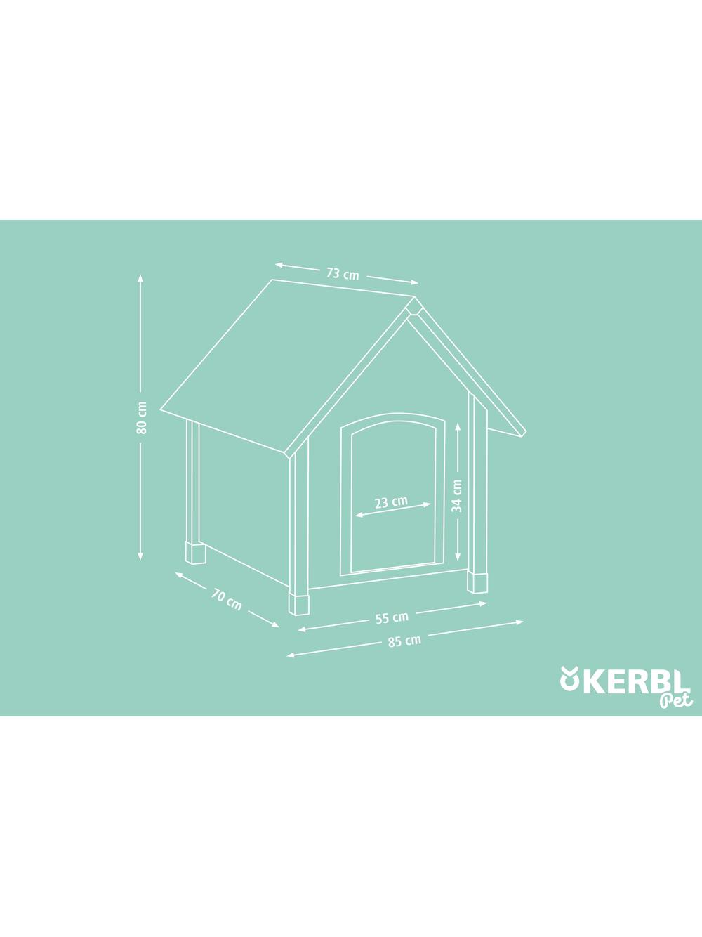 KERBL Buda dla psa lakierowana, 85 x 73 x 80 cm