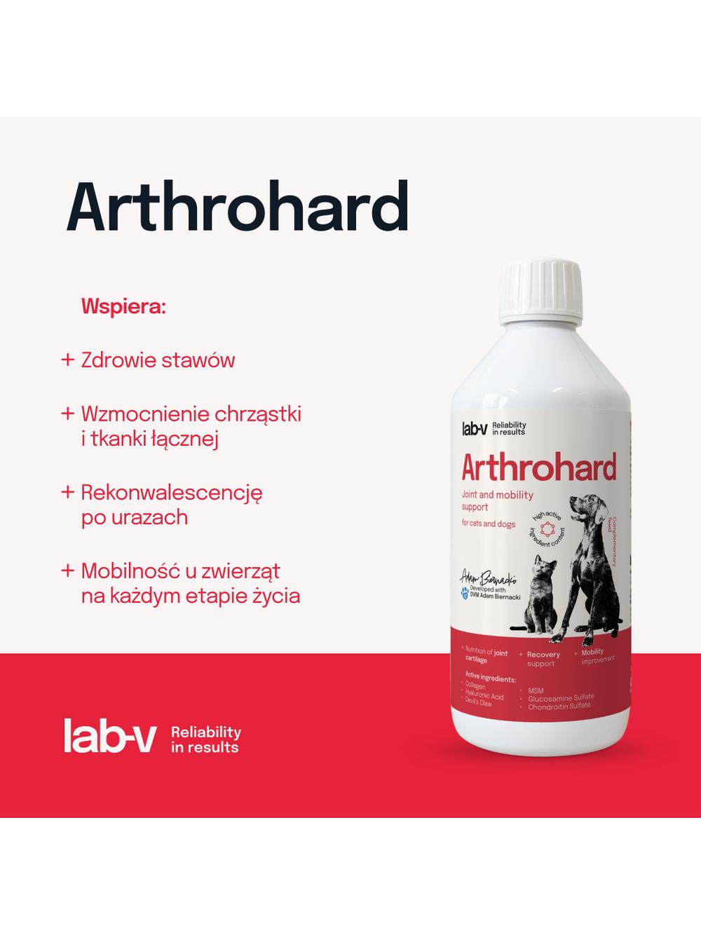 Lab-v Arthrohard 500ml Preparat na wsparcie stawów dla psa i kota