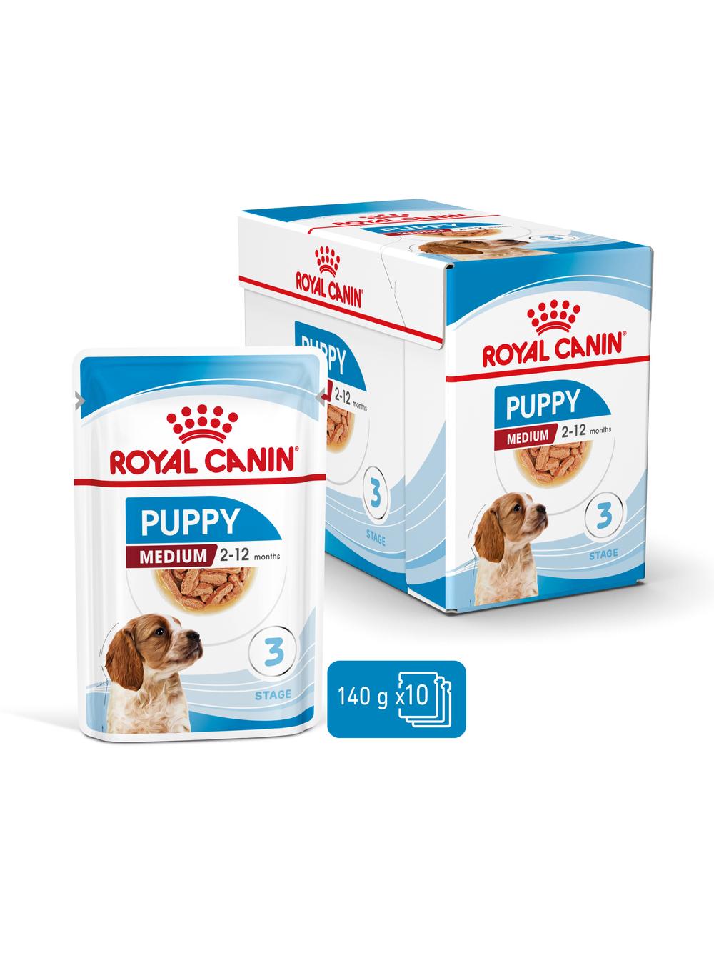 ROYAL CANIN Medium Puppy 10x140g karma mokra w sosie dla szczeniąt do 12 miesiąca, ras średnich
