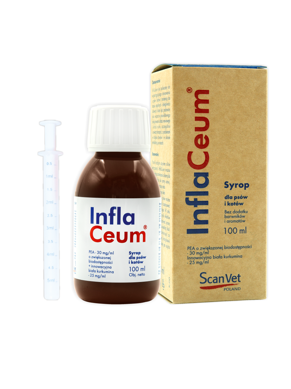ScanVet InflaCeum  - Mieszanka paszowa uzupełniająca – dietetyczna dla psów i kotów 100ml