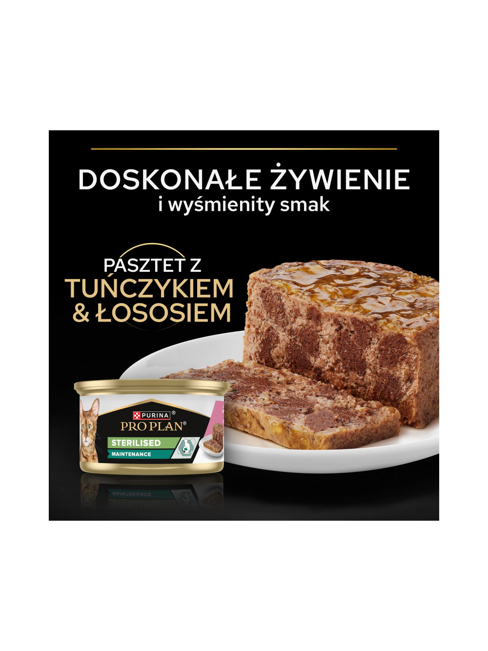PRO PLAN Sterilised Wilgotny pasztet z łososiem i tuńczykiem Mokra karma dla kota 12x85g