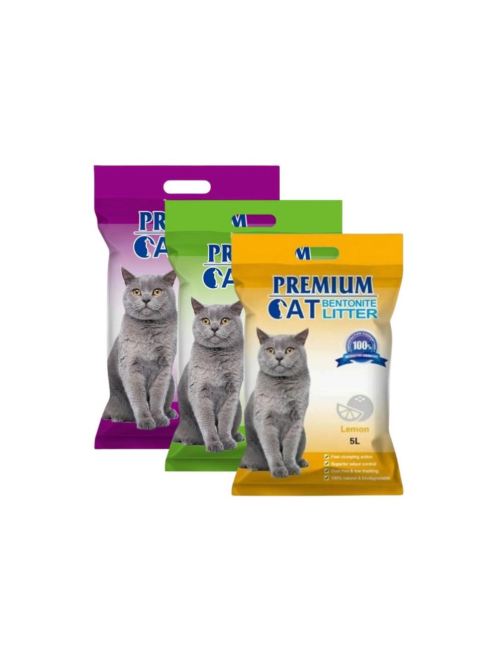 Premium Cat Żwirek Bentonitowy Zbrylający - Mix 3x5L