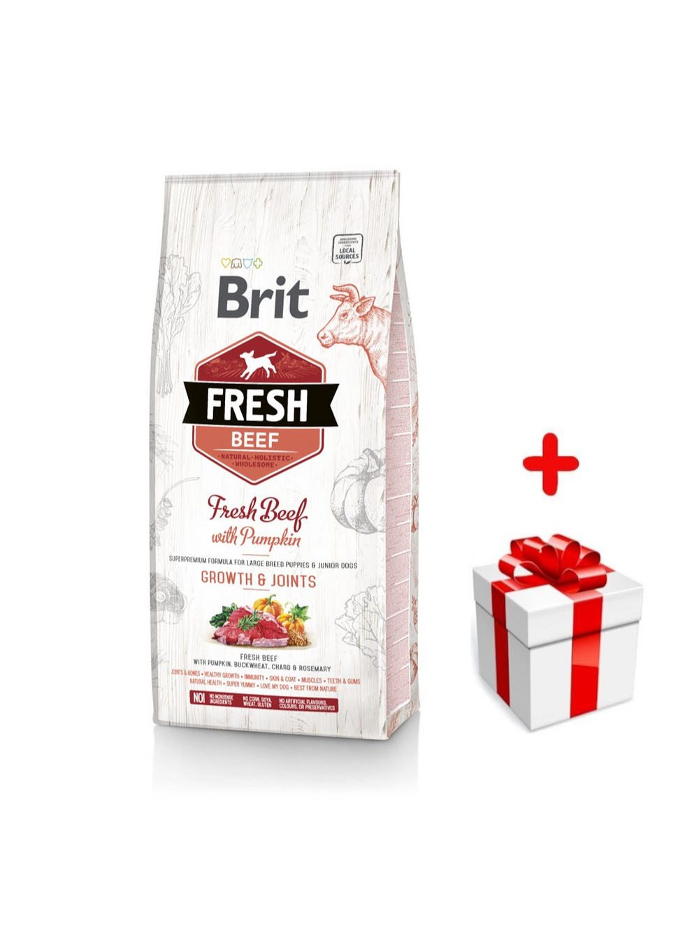 Brit Fresh Beef & Pumpkin Puppy Large Growth & Joints 12kg + niespodzianka dla psa GRATIS!