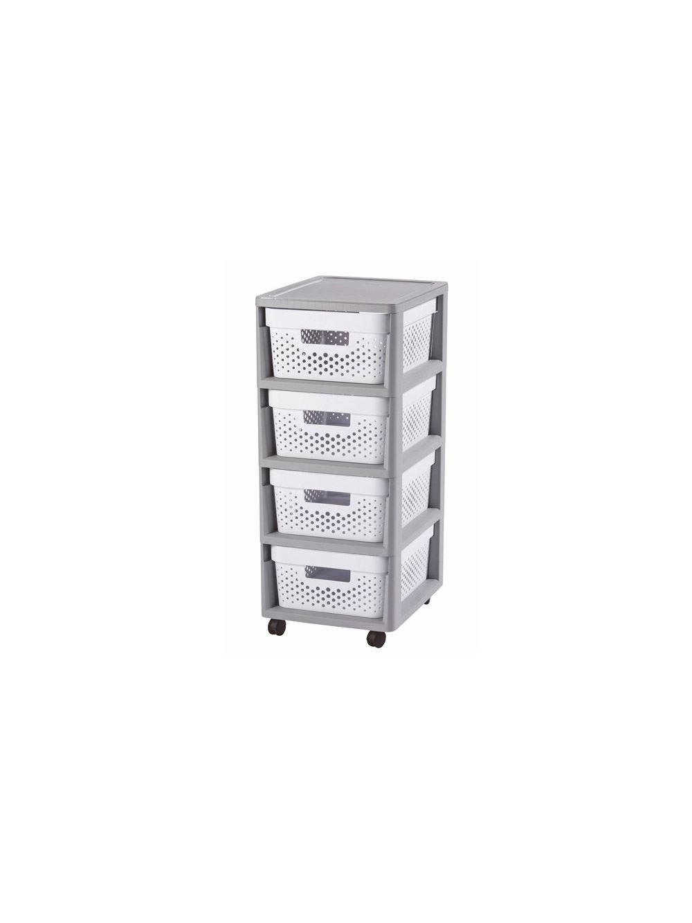 Curver Regał ażurowy Infinity 4x11 L szaro-biały