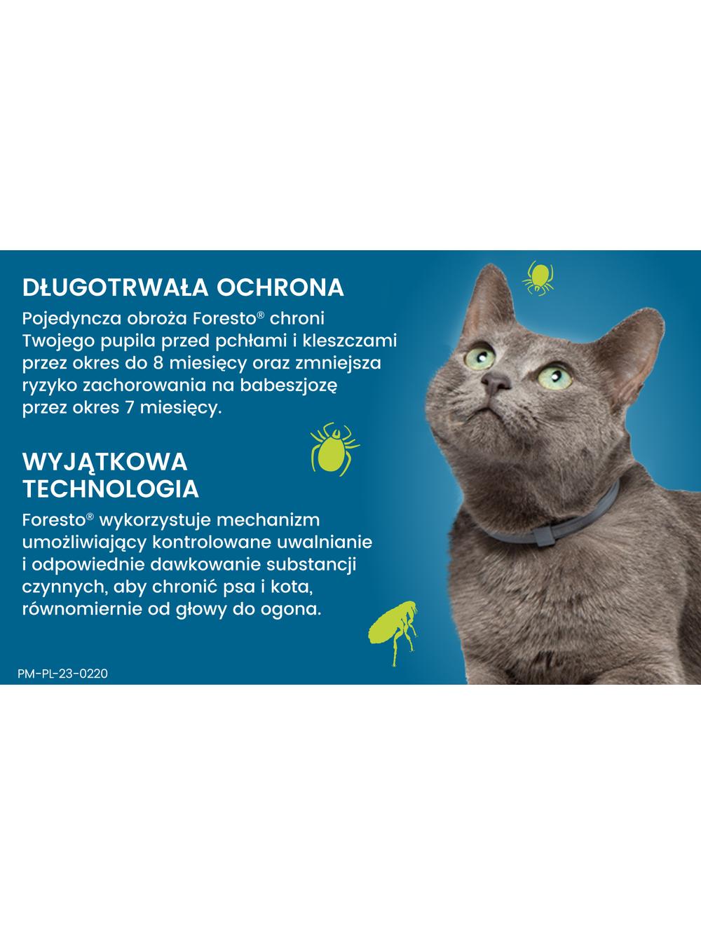 ELANCO Foresto Obroża dla kotów i psów poniżej 8kg+TRIXIE Szczypce do usuwania kleszczy 9cm