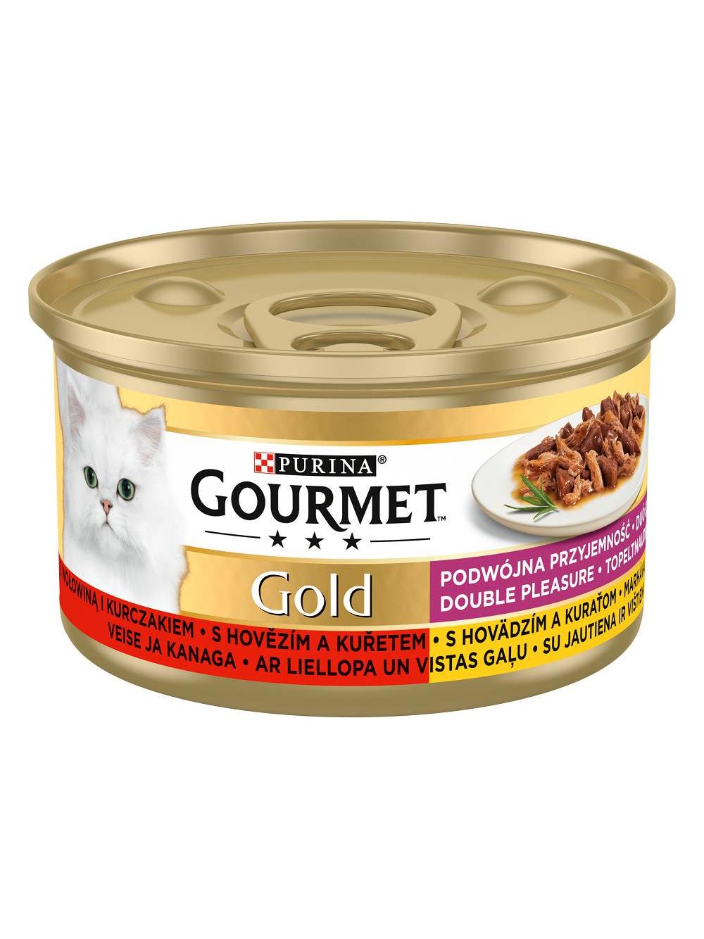 Purina Gourmet Gold z wołowiną i kurczakiem w sosie 24x85g