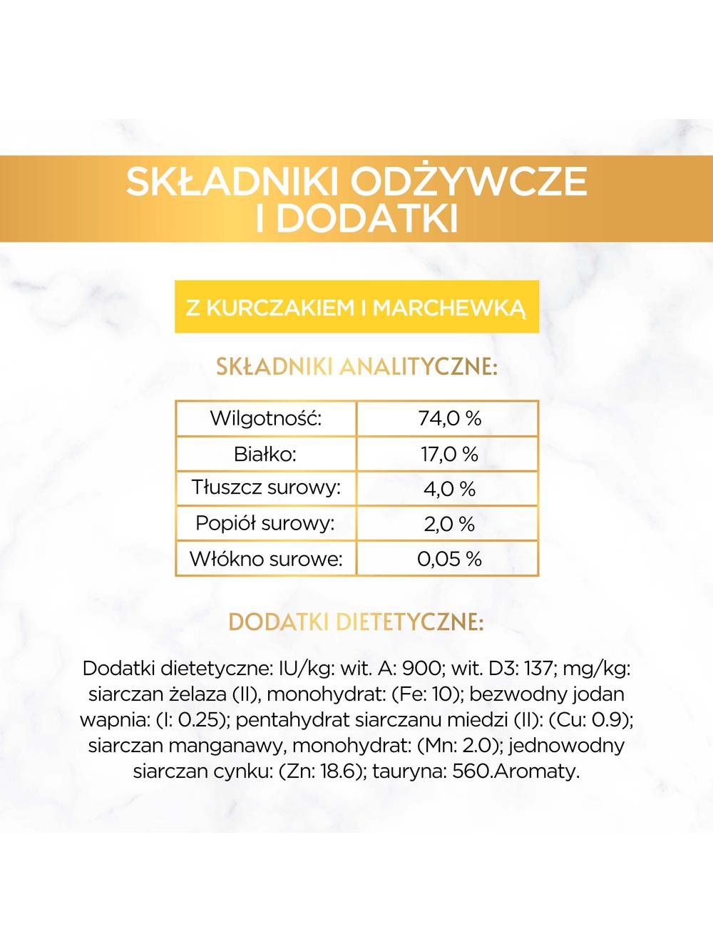 Purina Gourmet Gold Savoury Cake z kurczakiem i marchewką 72x85g