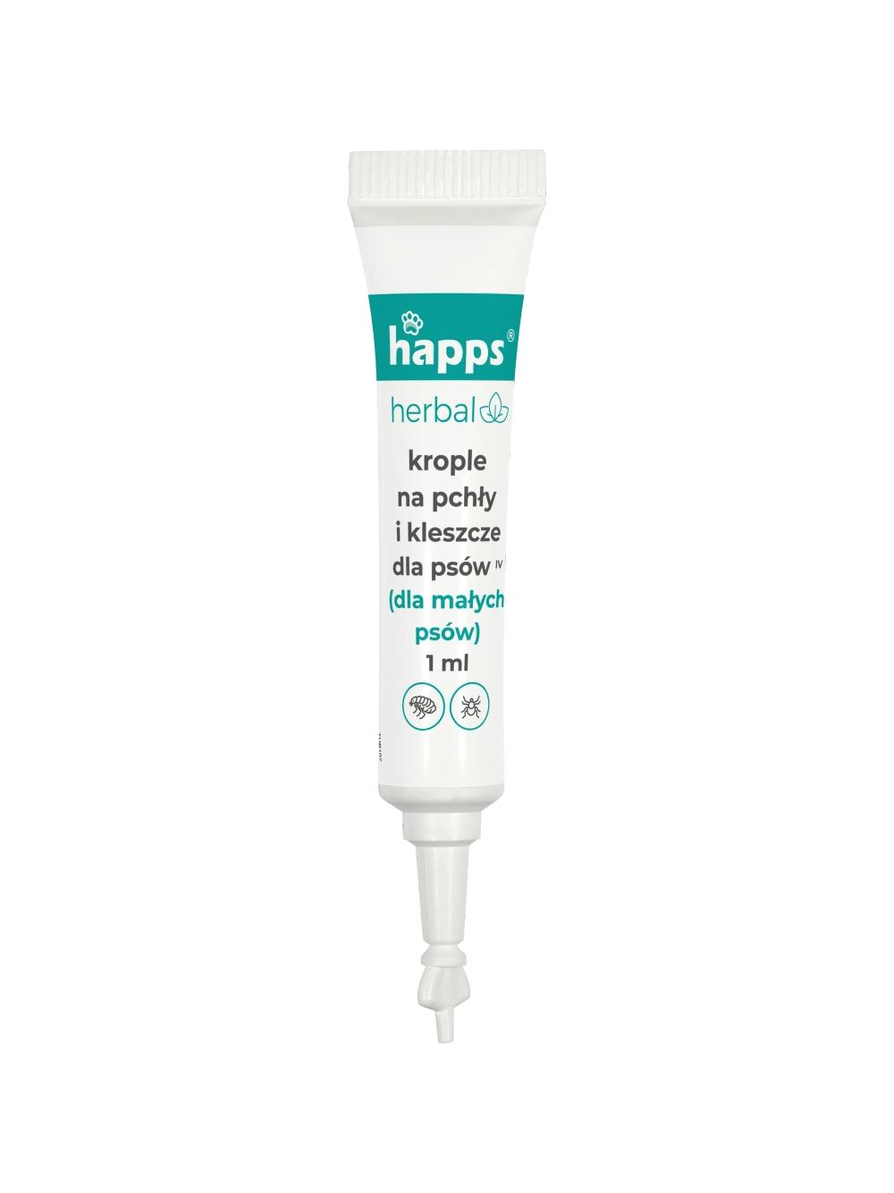 HAPPS Herbal - krople na pchły i kleszcze dla małych psów 5-10kg