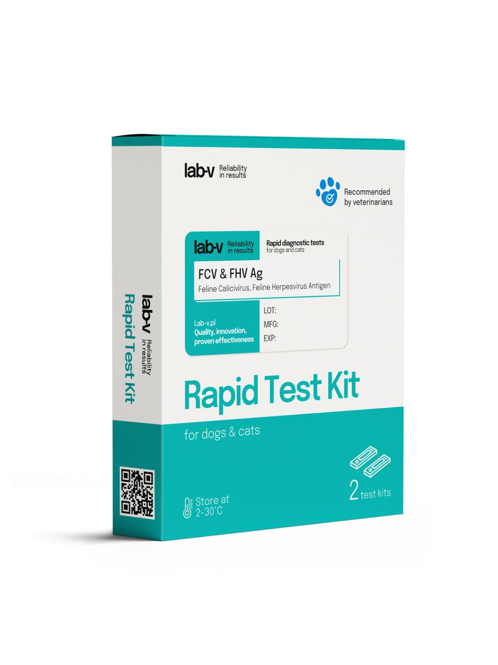 Lab-v Antygen FCV & FHV – Szybki test diagnostyczny dla kotów 2 szt.