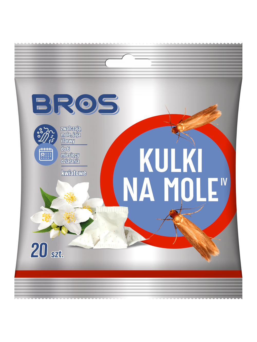 BROS Kulki na mole - kwiatowe 20szt.