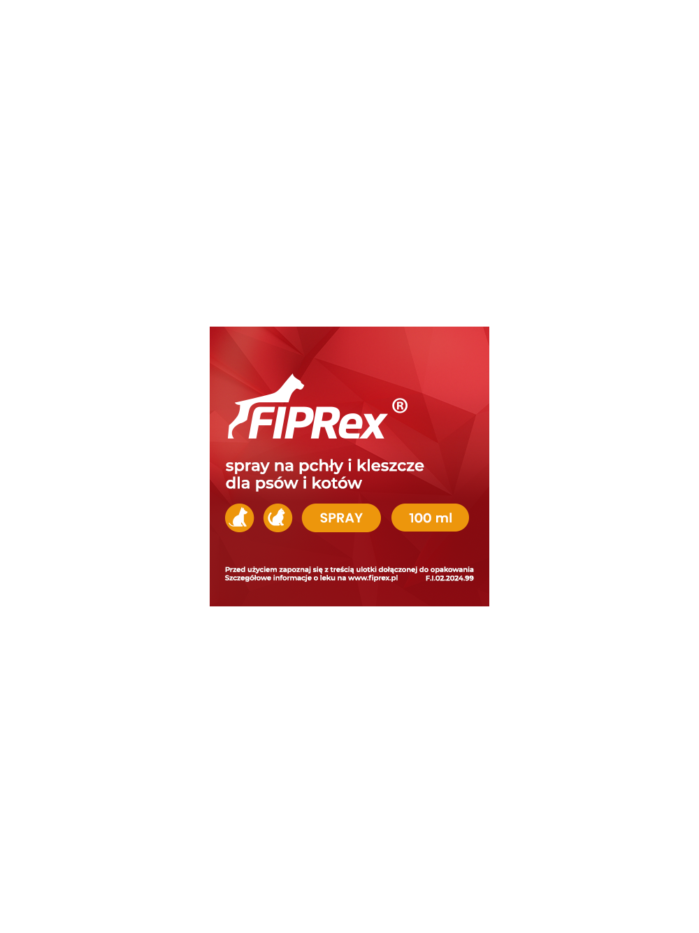 Fiprex Spray, 0,5 g/100 ml, roztwór na skórę dla psów i kotów (2szt)
