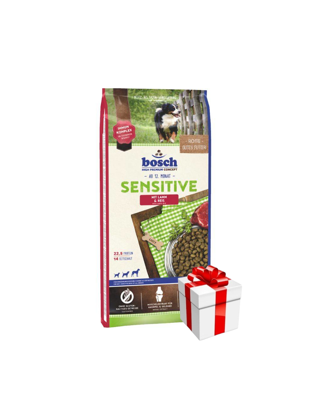 Bosch Sensitive Lamb & Rice, jagnięcina i ryż (nowa receptura) 15kg + Niespodzianka dla psa GRATIS