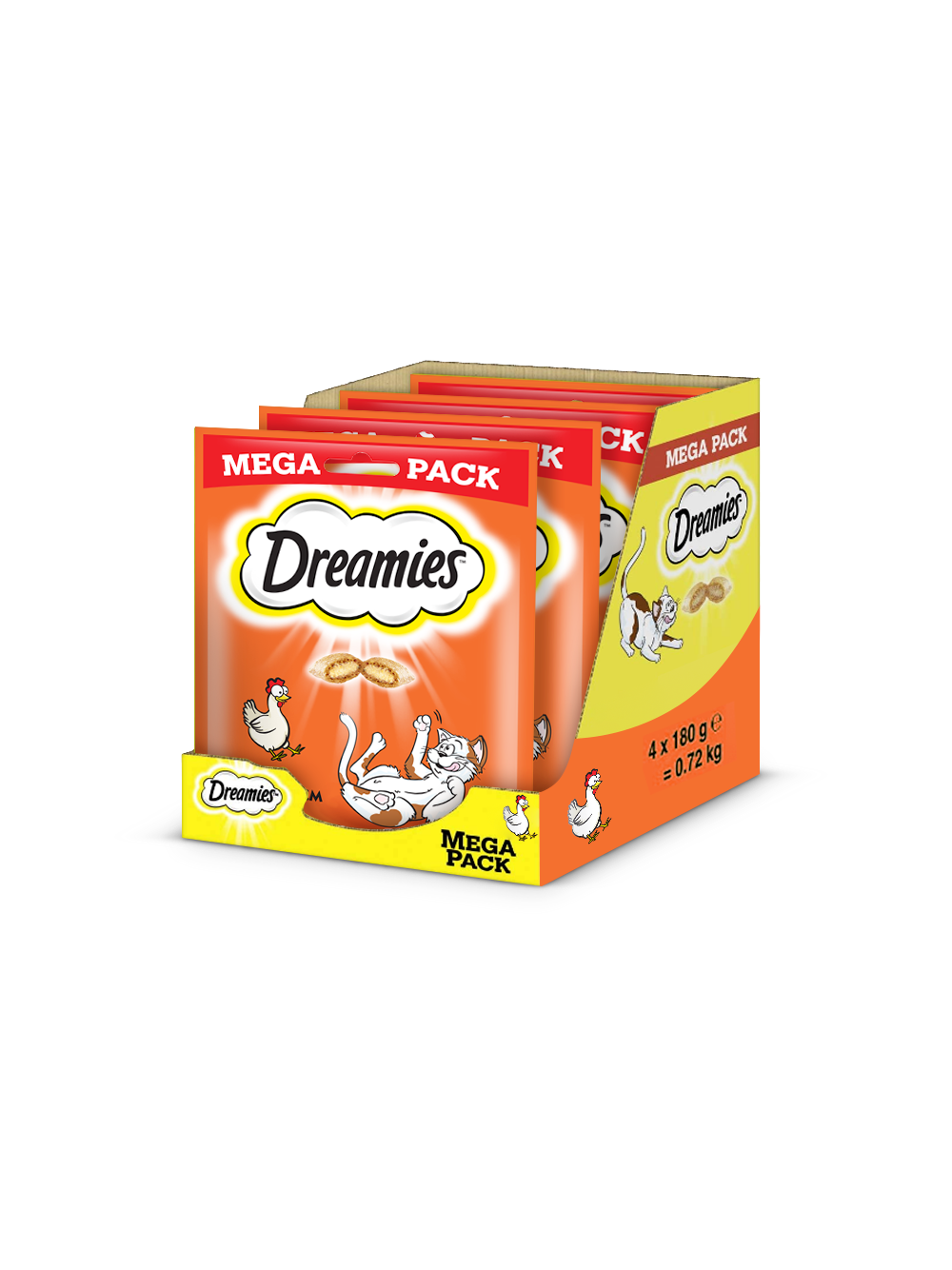 DREAMIES Mega Pack 4x180g - przysmak dla kota z pysznym kurczakiem