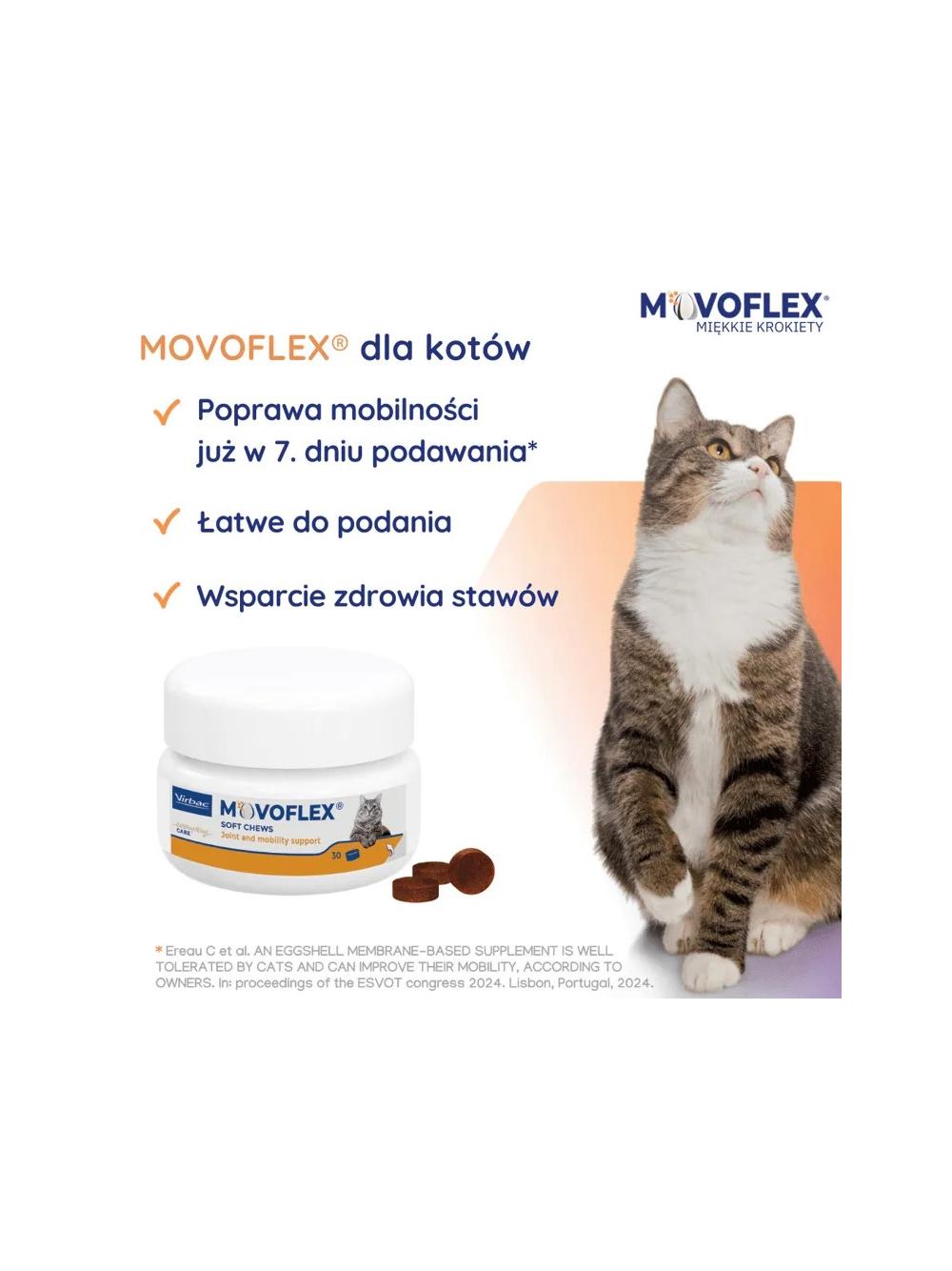 VIRBAC Movoflex krokiety na stawy dla kotów 30 krokietów