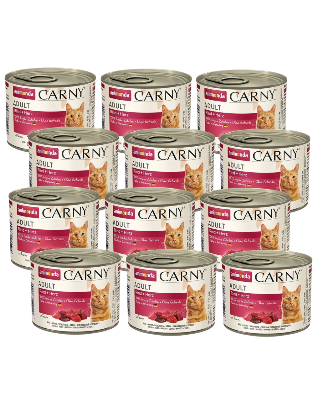 ANIMONDA Cat Carny Adult smak: wołowina i serca 12 x 200g