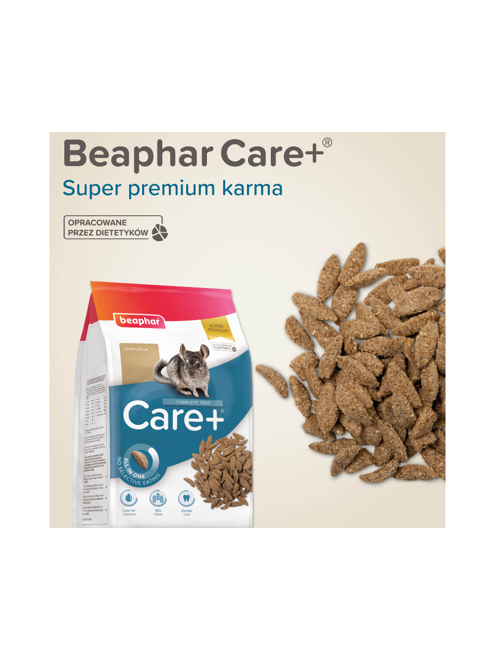 Beaphar CARE+ CHINCHILLA 1,5KG - karma dla szynszyli