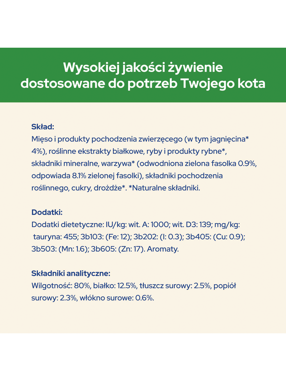CAT CHOW Sterilised Karma dla kotów z jagnięciną i zieloną fasolką w sosie 10x85g