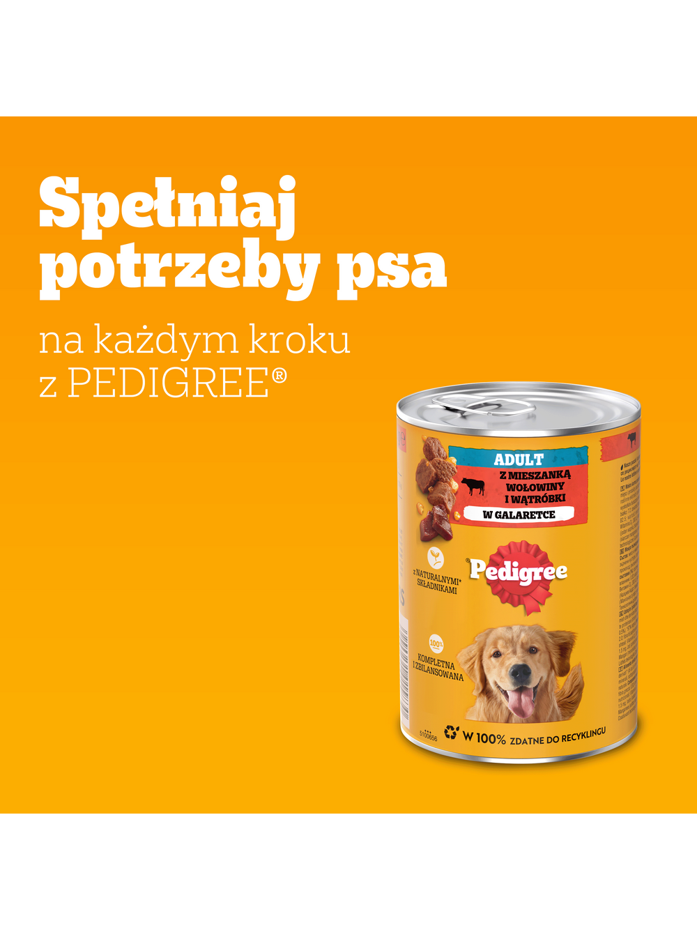 PEDIGREE Adult puszka 400g - mokra karma pełnoporcjowa dla dorosłych psów, z wołowiną w galaretce