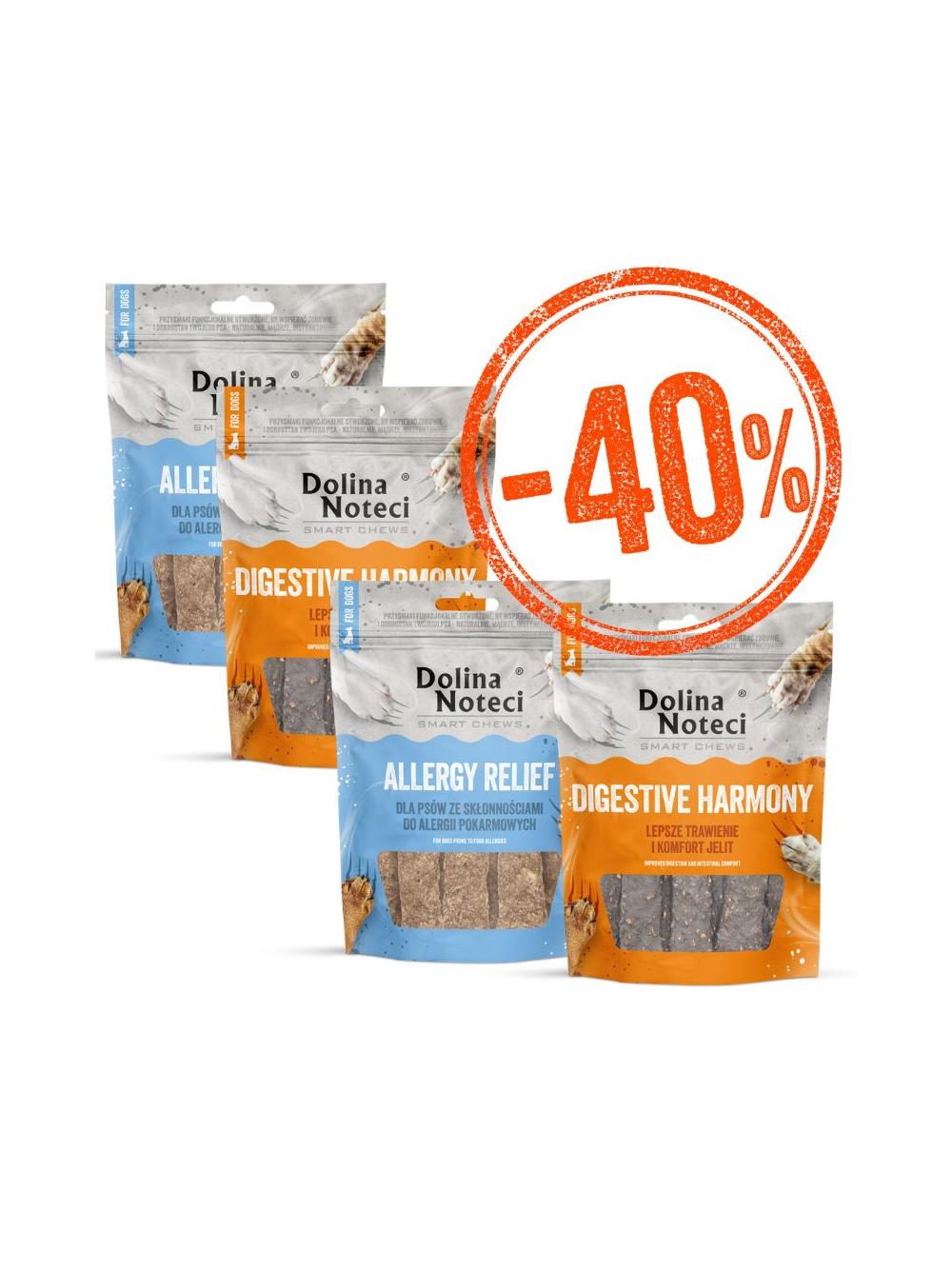 DOLINA NOTECI Smart Chews Digestive / Allergy przysmaki dla psa 4x100g