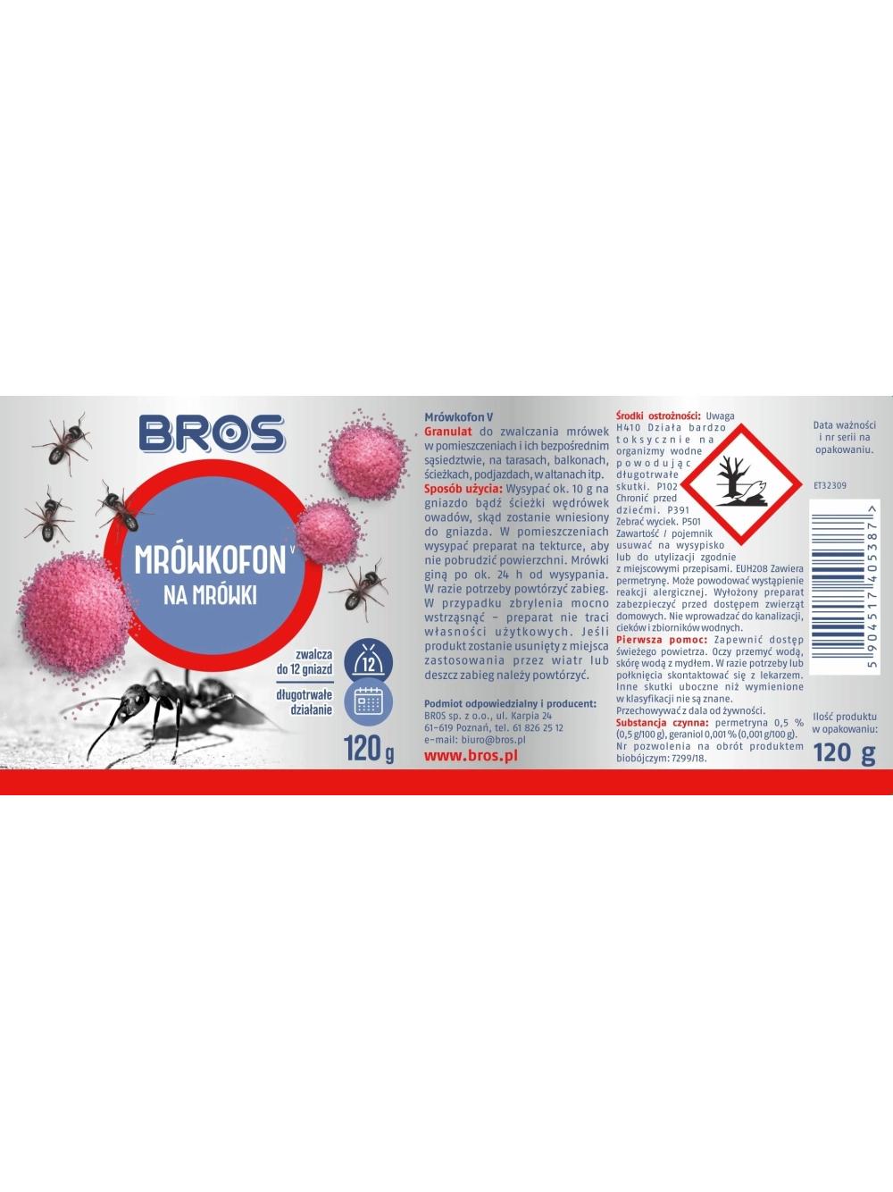 BROS - Mrówkofon - środek na mrówki 120G