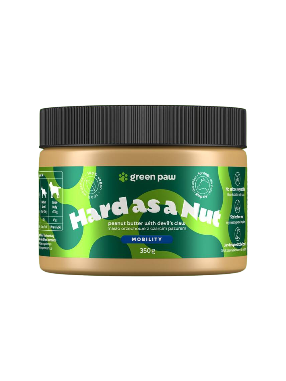 Green Paw Hard as a Nut 350g - Masło orzechowe z czarcim pazurem dla psów