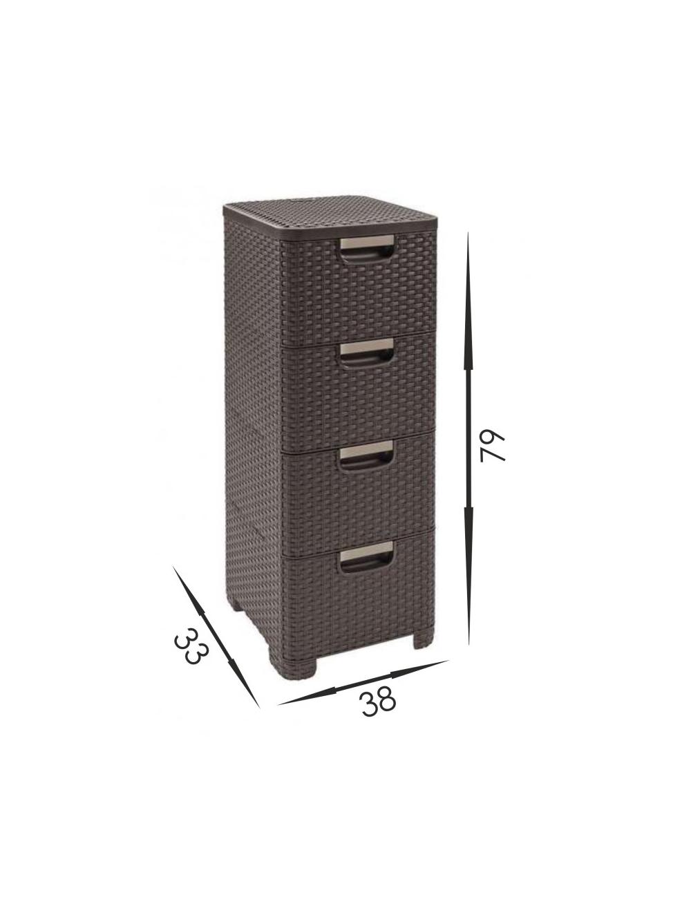 Curver Regał z szufladami 4x14L STYLE ciemny brąz