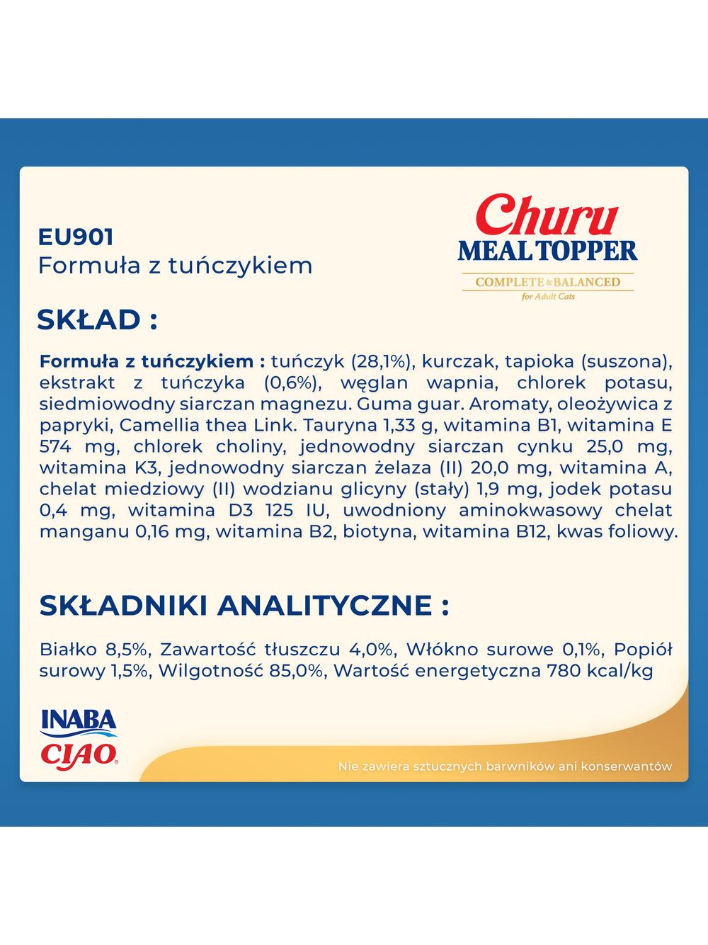 INABA  Cat Meal Topper Tuna Recipe 4x14 (56g)