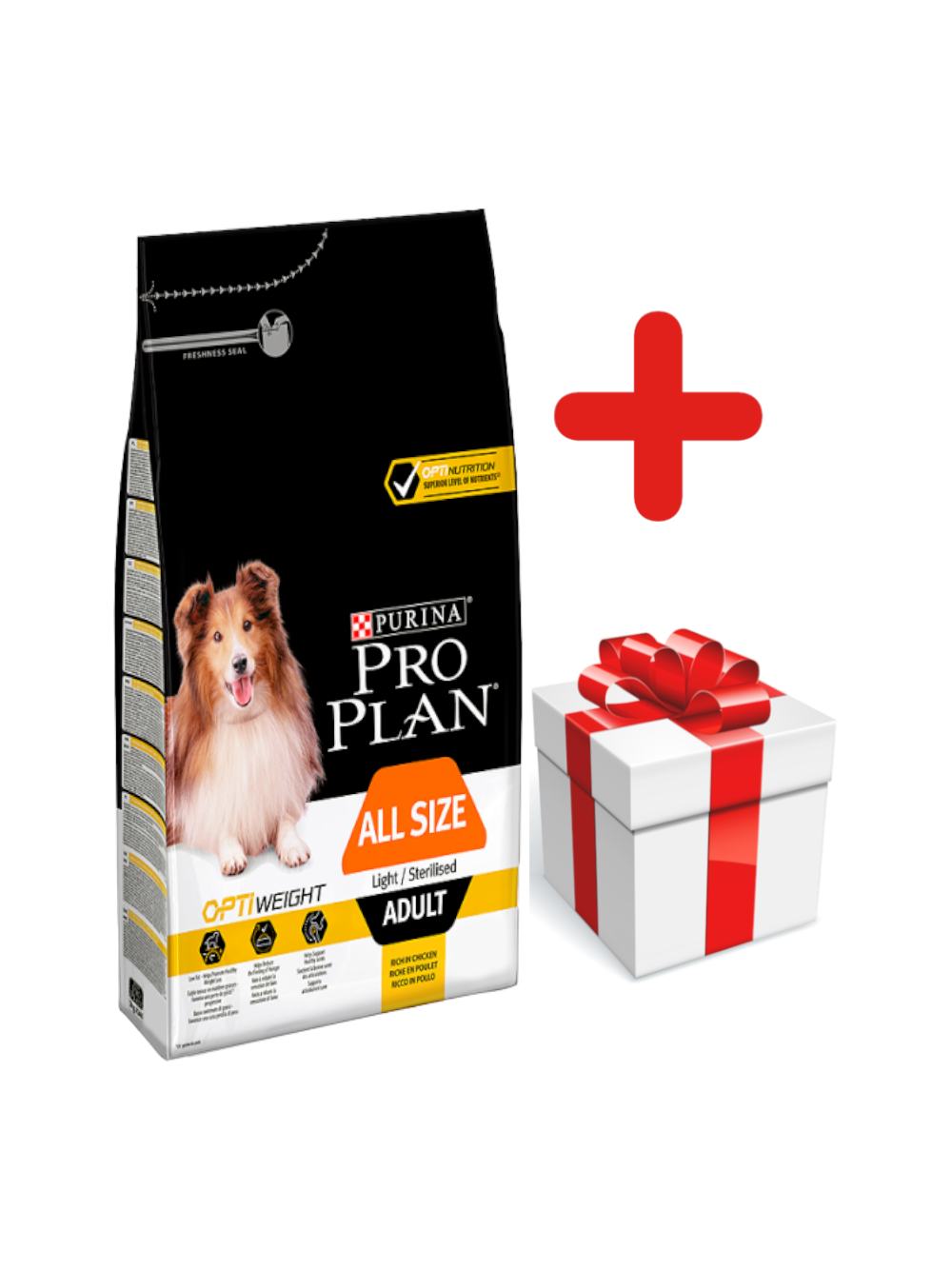 Purina Pro Plan Adult Light Optiweight Sterilised, kurczak i ryż 14kg + NIESPODZIANKA DLA PSA GRATIS