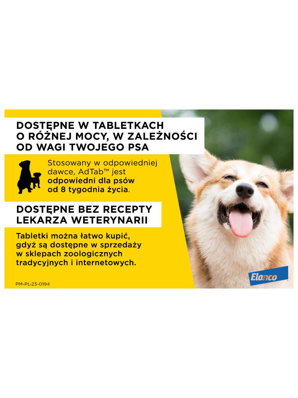 ELANCO AdTab 225mg tabletka na pchły i kleszcze dla psów >5,5 - 11 kg