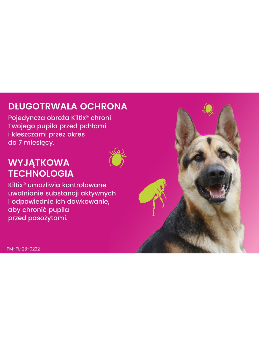 Kiltix Obroża dla psów dużych dł, 70cm+ TRIXIE Szczypce do usuwania kleszczy 9cm