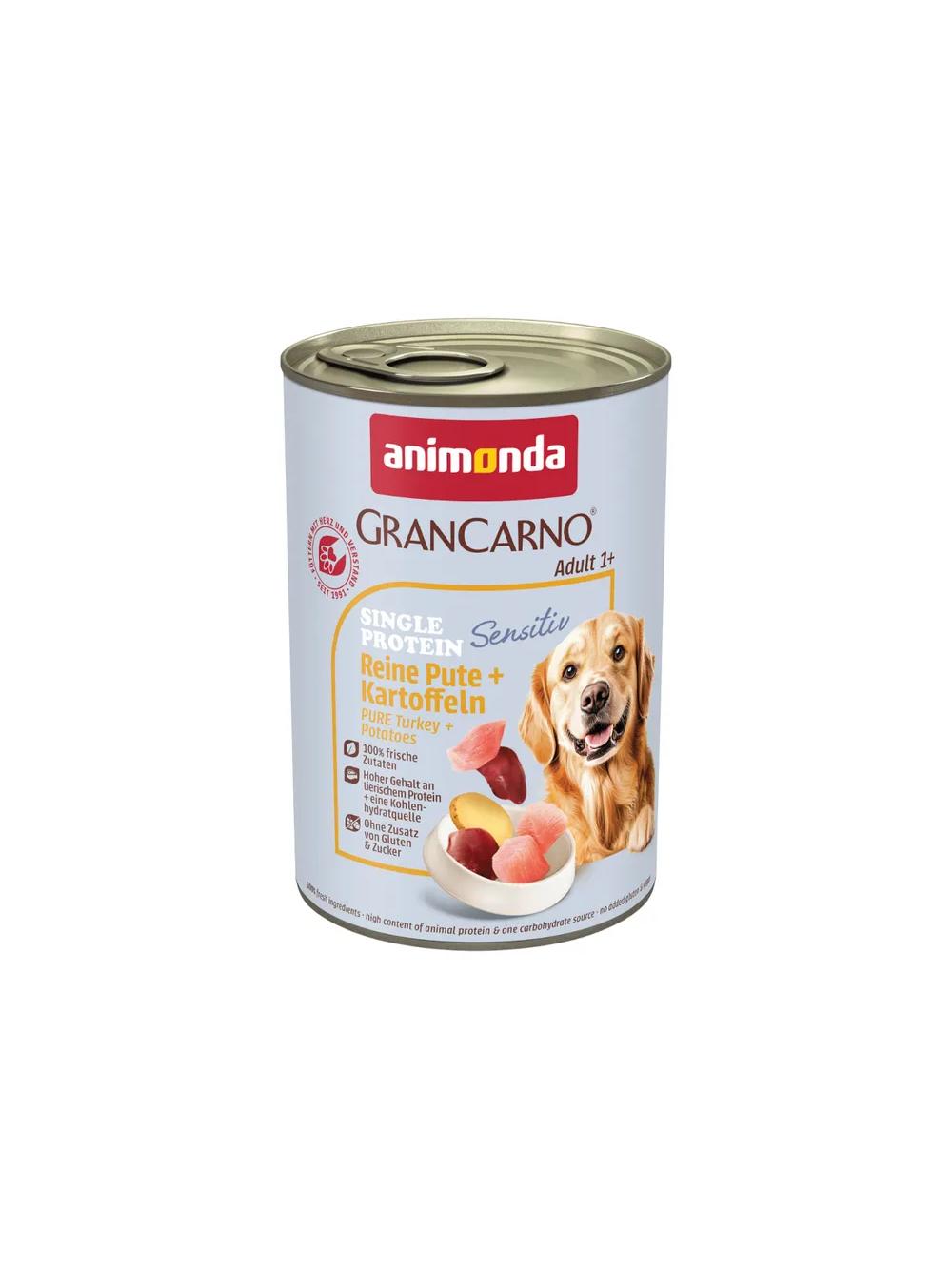 ANIMONDA GranCarno Sensitiv  Adult Dog smak: Indyk + ziemniaki 400g
