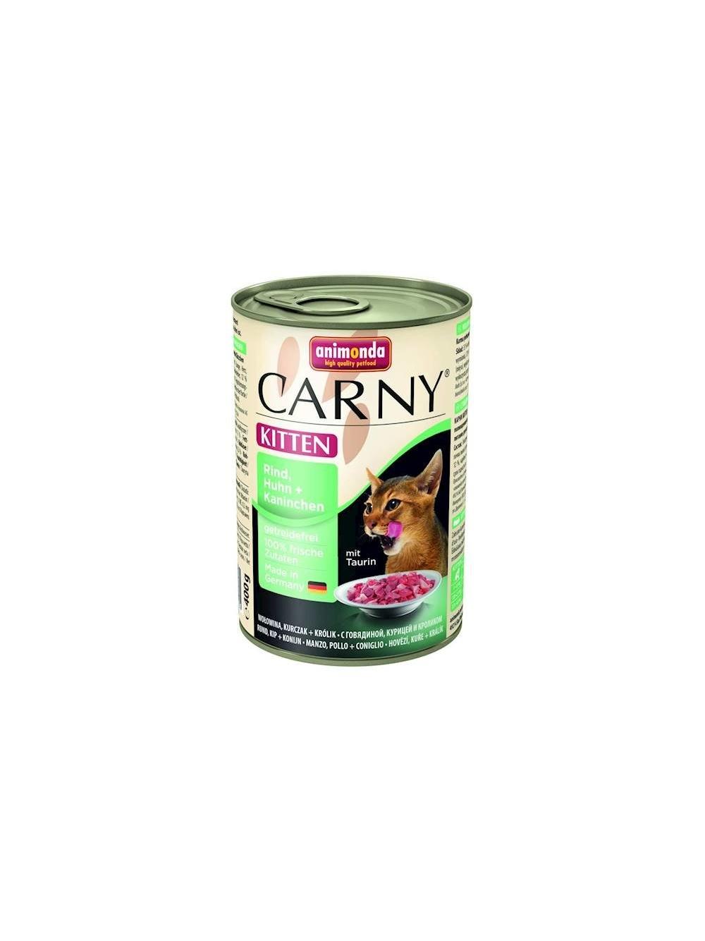 ANIMONDA Carny Kitten smak: wołowina, kurczak i królik 18x400g