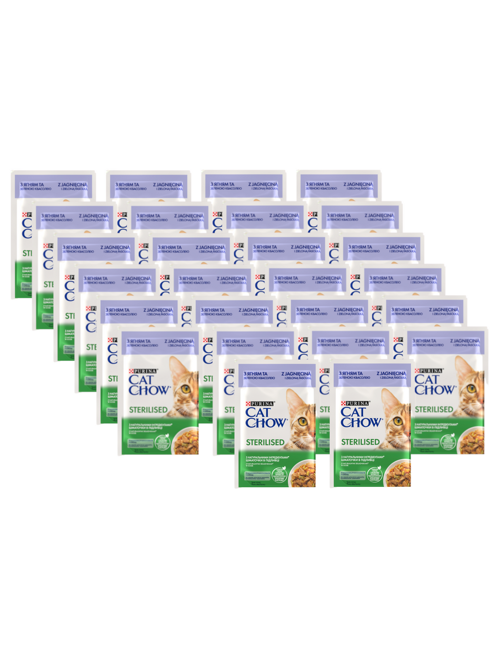 CAT CHOW Sterilised Karma dla kotów z jagnięciną i zieloną fasolką w sosie 26x85g