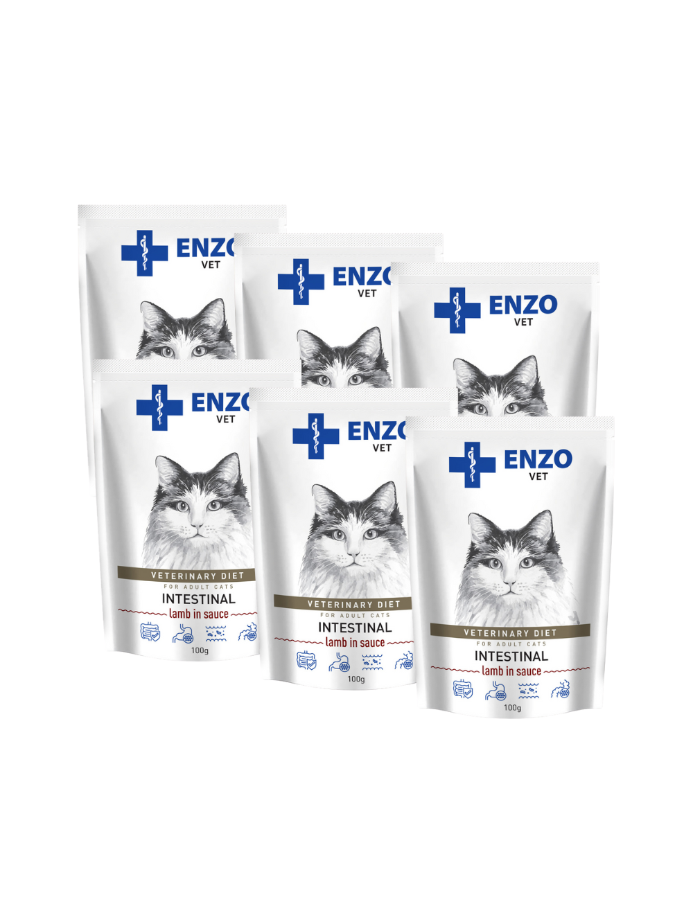 ENZO VET Intestinal z jagnięciną w sosie dla kotów 6x100g