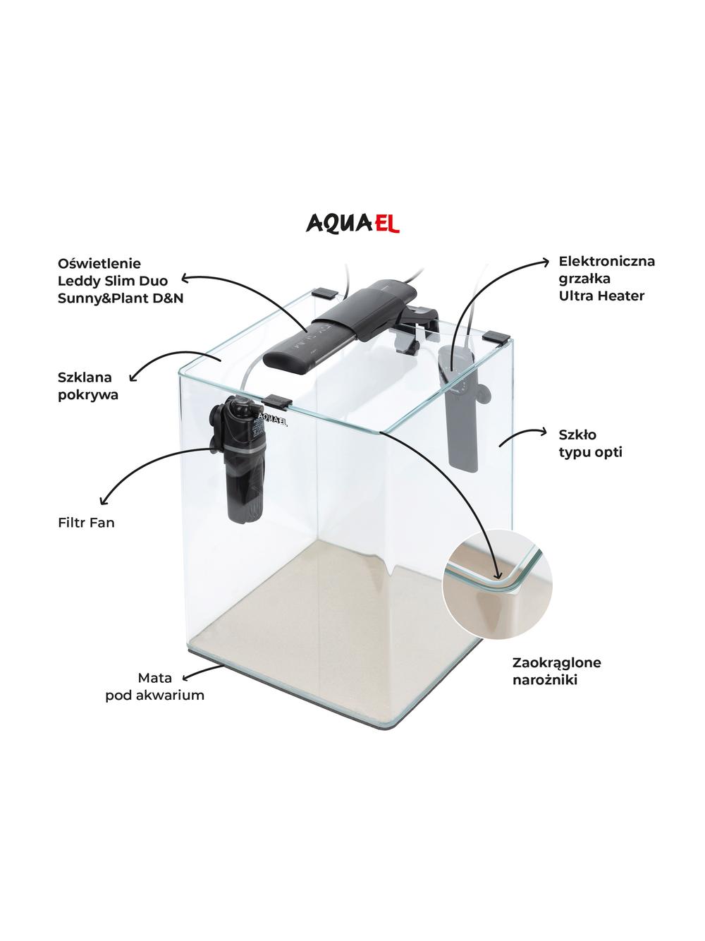 AQUAEL Zestaw Aquael Opti Bent Set Day & Night [20l] - czarny