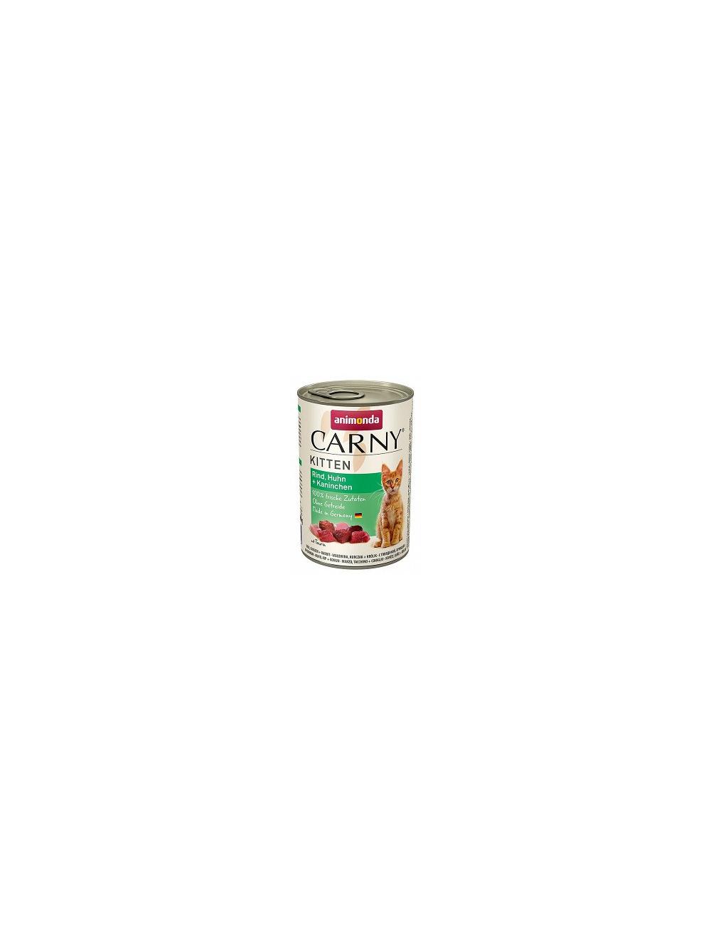 ANIMONDA Carny Kitten smak: wołowina, kurczak i królik 12x400g