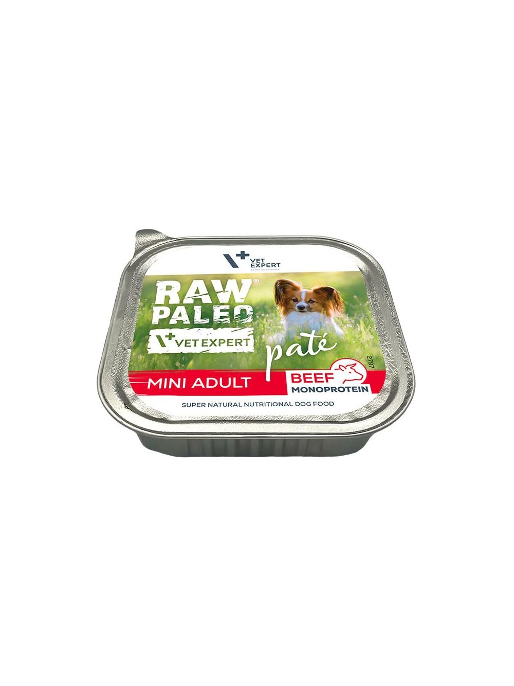 Vetexpert Raw Paleo Pate Mini Adult Beef 150g - wołowina tacka
