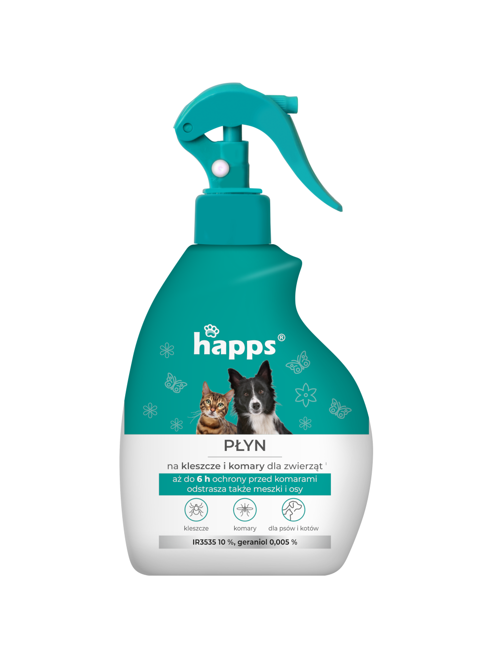 HAPPS - płyn na kleszcze i komary dla zwierząt 200ml