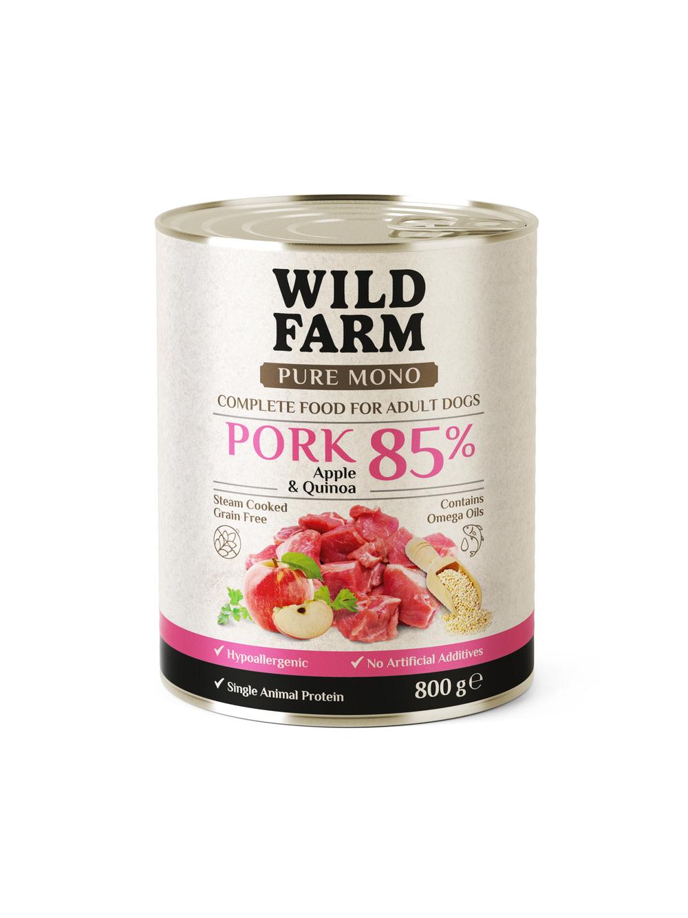 WILD FARM PURE MONO Pork Apple and Quinoa 800g monoproteinowa karma dla psa