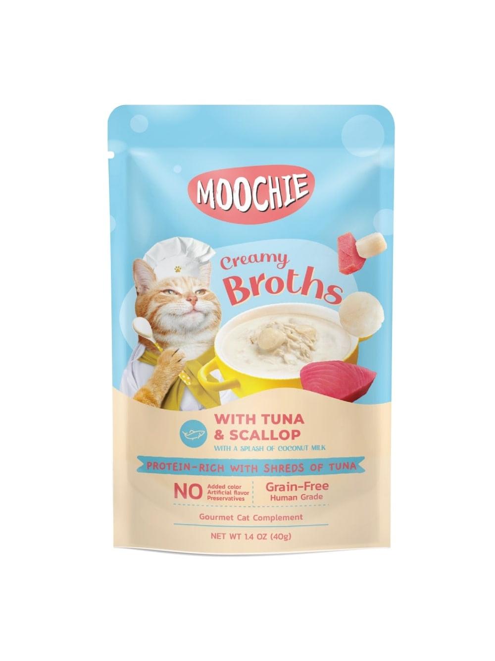 MOOCHIE Creamy Broths With Tuna & Scallop Grain-Free 40g