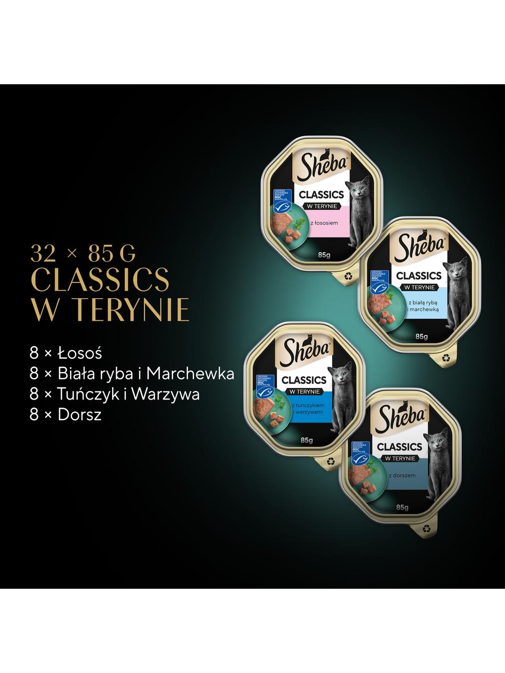 SHEBA Classics Rybne Smaki tacki 32x85g