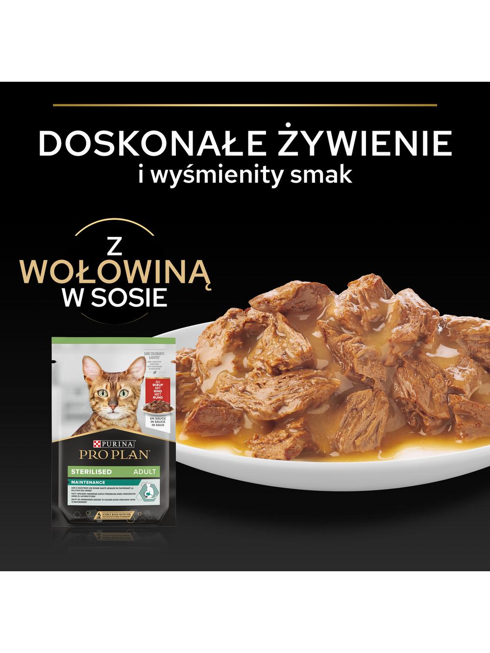 Purina Pro Plan Sterilised z wołowiną dla kota 12x85g