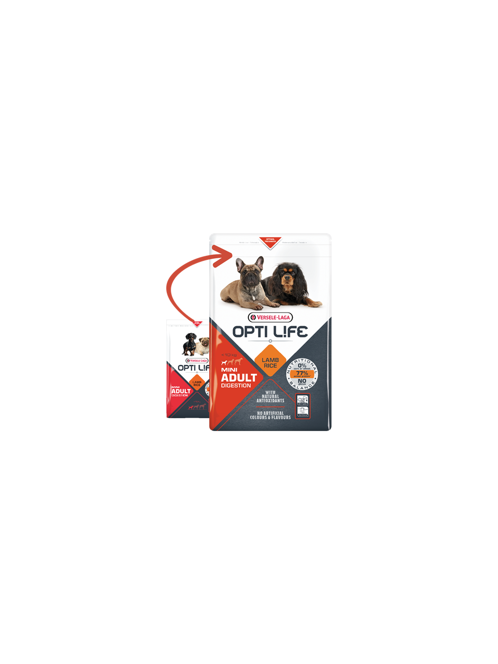 VERSELE-LAGA Opti Life Adult Digestion Mini 2,5kg + niespodzianka dla psa GRATIS!