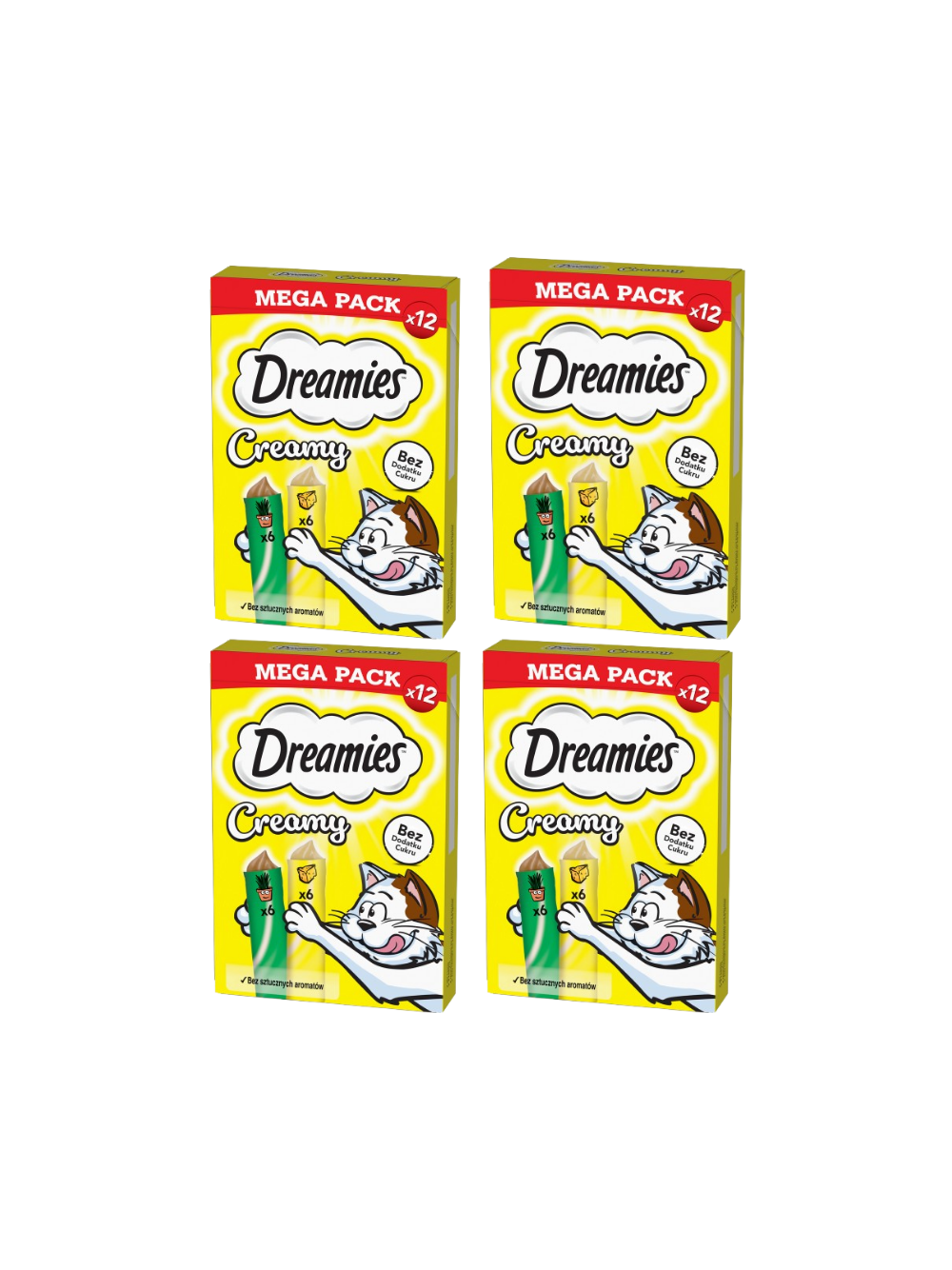 DREAMIES Creamy z serem i z kocimiętką 4x(12x10g)