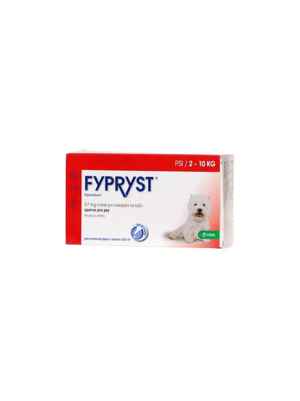 KRKA Fypryst Spot On krople na pchły i kleszcze dla psa 2-10 kg 67 mg/0,67 ml 3szt