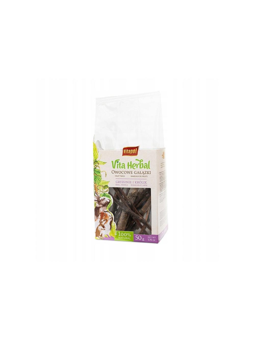 VITAPOL Vita Herbal Przysmak dla gryzoni i królików Owocowe gałązki 50 g