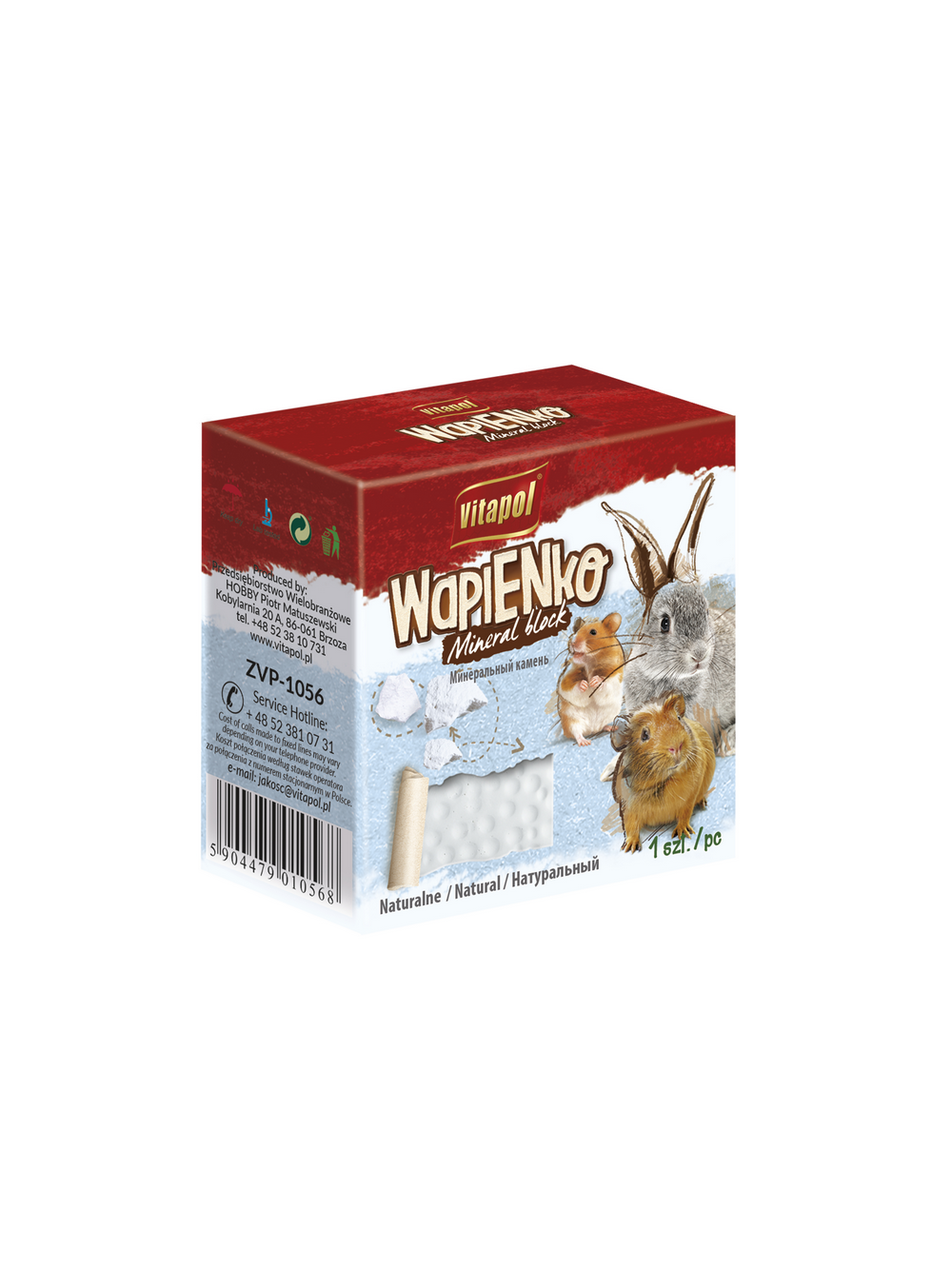 VITAPOL Wapienko dla gryzoni naturalne 40g
