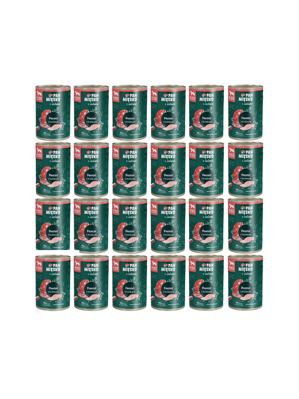 PAN MIĘSKO z Ziołami Pasztet z królikiem karma mokra dla psa 24x400g
