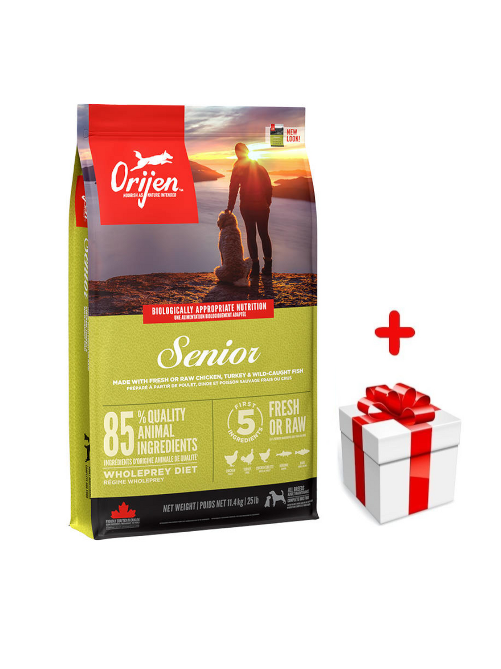 ORIJEN Dog Senior 11,4kg + niespodzianka dla psa GRATIS!