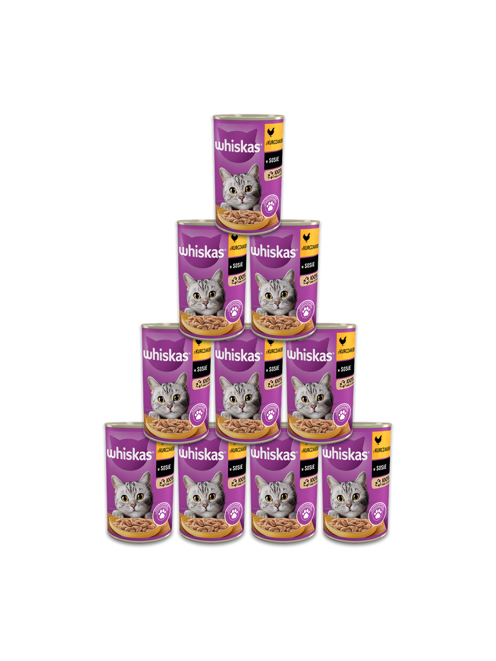 WHISKAS Adult puszka 24x400 g - mokra karma dla dorosłego kota, kawałki z kurczakiem w sosie